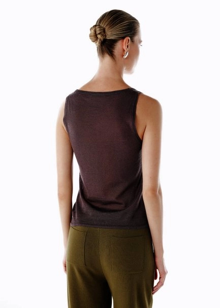 ULTRAFINE MERINO WOOL BLEND KNIT TOP CHERRY - 5