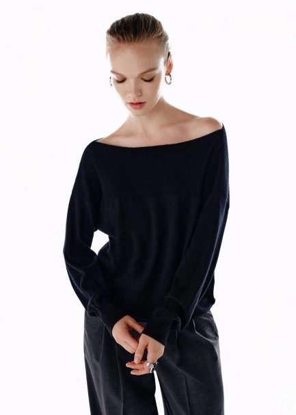 ULTRAFINE ORGANIC CASHMERE SWEATER BLACK - 4