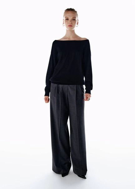 ULTRAFINE ORGANIC CASHMERE SWEATER BLACK - 2