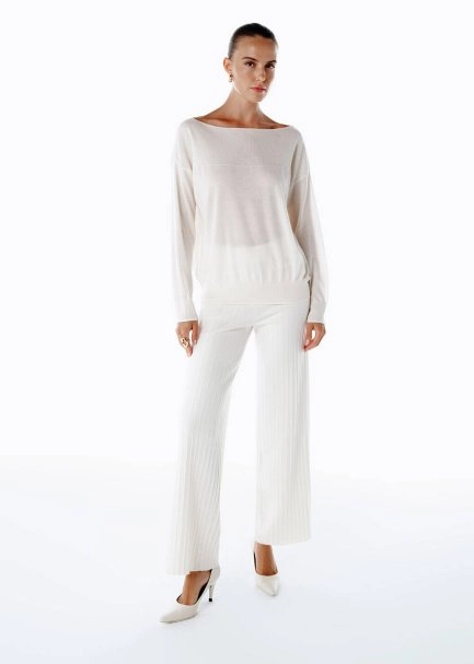 ULTRAFINE ORGANIC CASHMERE SWEATER ECRU - 2