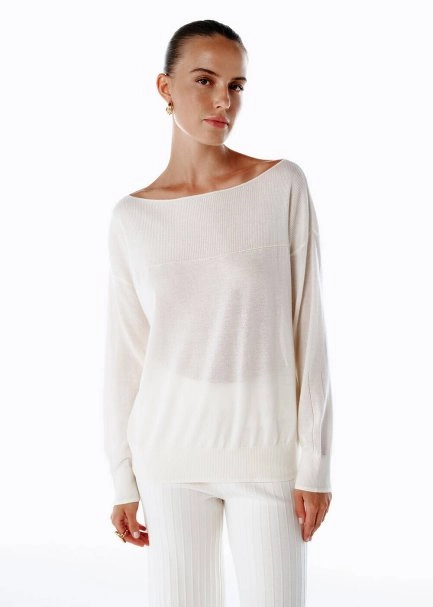 ULTRAFINE ORGANIC CASHMERE SWEATER ECRU - 3