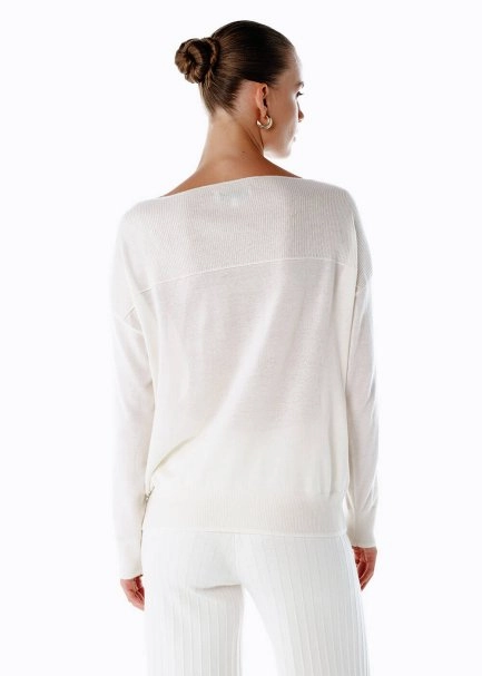 ULTRAFINE ORGANIC CASHMERE SWEATER ECRU - 5