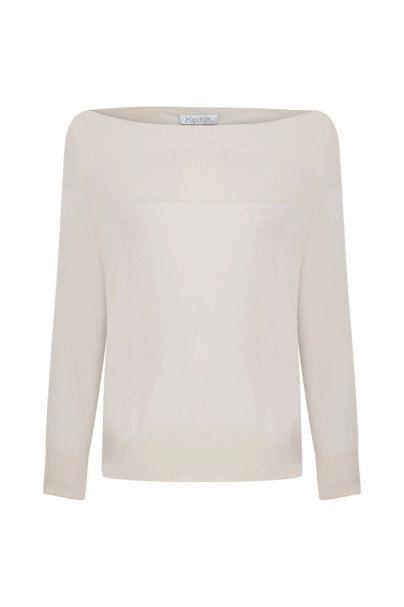 ULTRAFINE ORGANIC CASHMERE SWEATER ECRU - 6