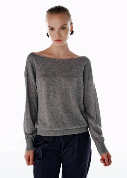 ULTRAFINE ORGANIC CASHMERE SWEATER MID GREY - 1