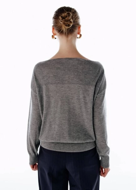 ULTRAFINE ORGANIC CASHMERE SWEATER MID GREY - 5