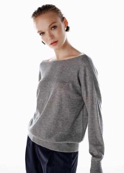 ULTRAFINE ORGANIC CASHMERE SWEATER MID GREY - 4