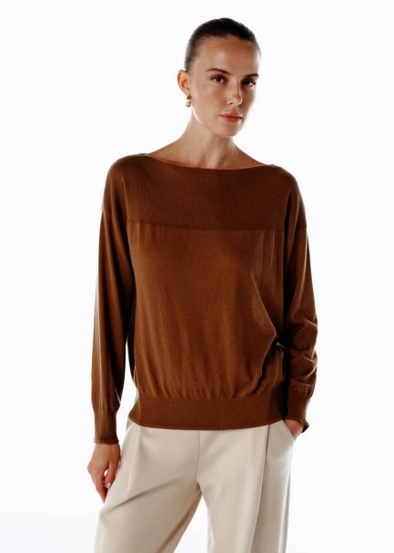 ULTRAFINE ORGANIC CASHMERE SWEATER PECAN - 1