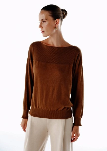 ULTRAFINE ORGANIC CASHMERE SWEATER PECAN - 3