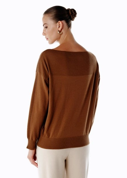 ULTRAFINE ORGANIC CASHMERE SWEATER PECAN - 5