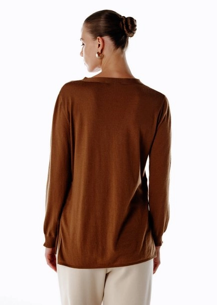 Ultrafıne Organik Kaşmir Tütün Triko Hırka - 5