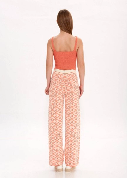 V NECK APRICOT CROP KNIT TOP - 5