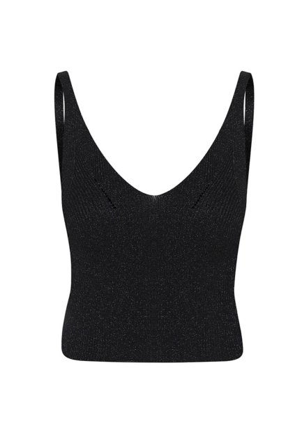 V NECK BLACK CROP KNIT TOP - 6