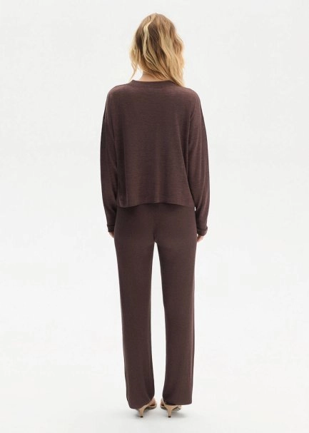 V NECK CACAO KNIT CARDIGAN - 5