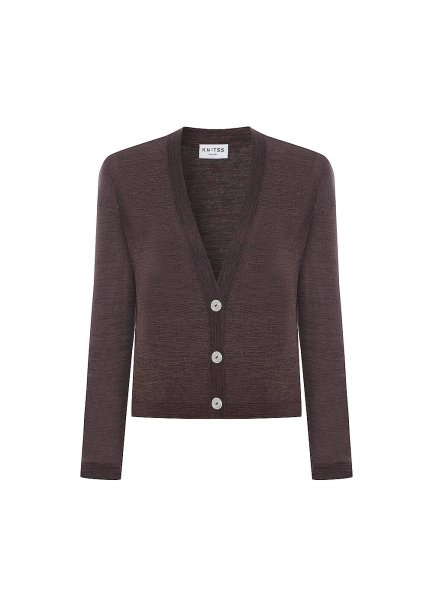 V NECK CACAO KNIT CARDIGAN - 6