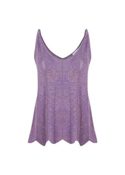 V Neck Lavander Sleeveless Knıt Top - 8