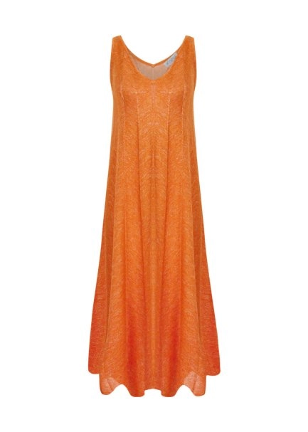 V Neck Mandarin Long Knıt Dress - 5
