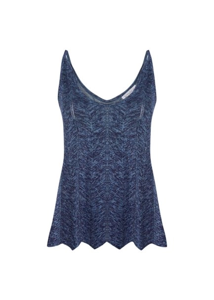 V Neck Ocean Sleeveless Knıt Top - 6
