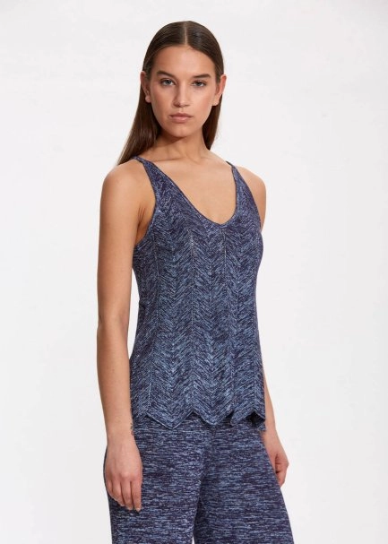 V Neck Ocean Sleeveless Knıt Top - 3