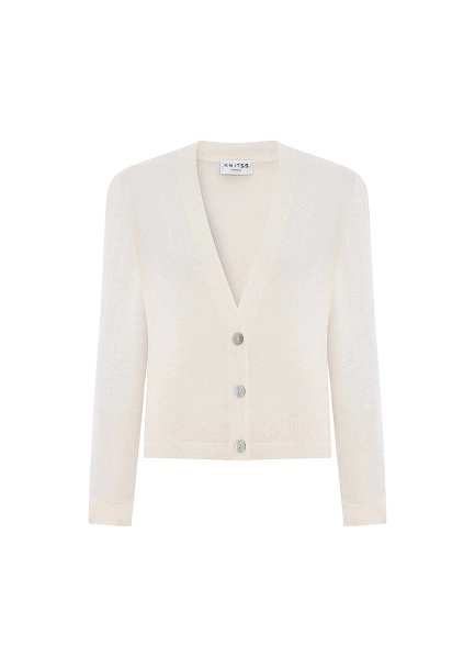 V NECK PEARLY KNIT CARDIGAN - 6