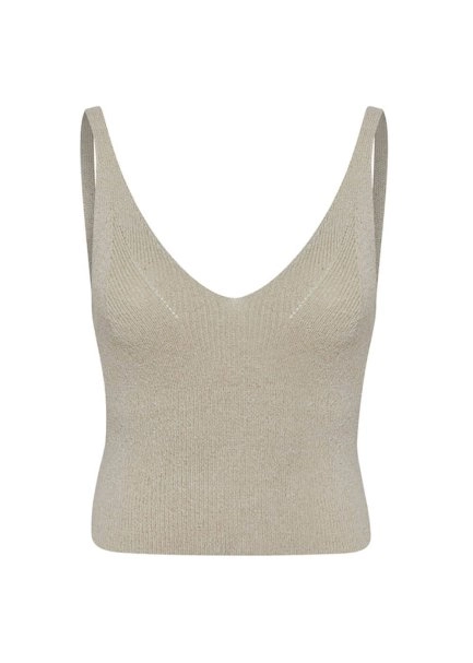 V NECK SAND CROP KNIT TOP - 6