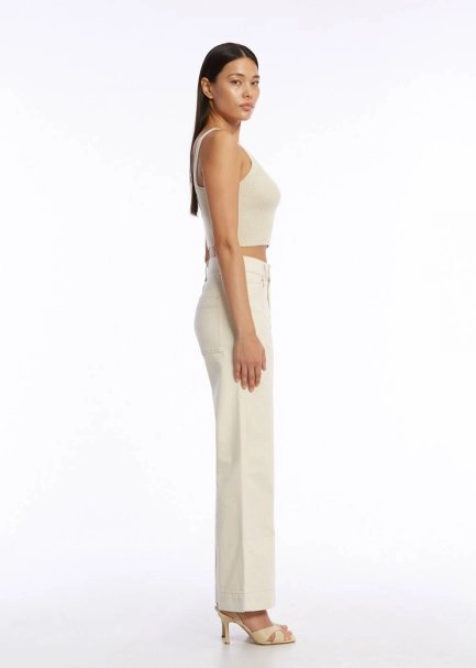 V NECK SAND CROP KNIT TOP - 4