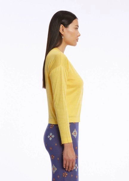 V NECK SUNFLOWER KNIT CARDIGAN - 3