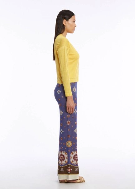 V NECK SUNFLOWER KNIT CARDIGAN - 4
