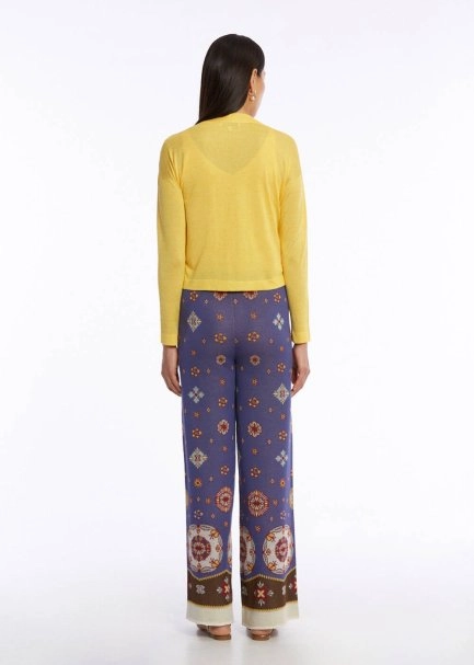 V NECK SUNFLOWER KNIT CARDIGAN - 5