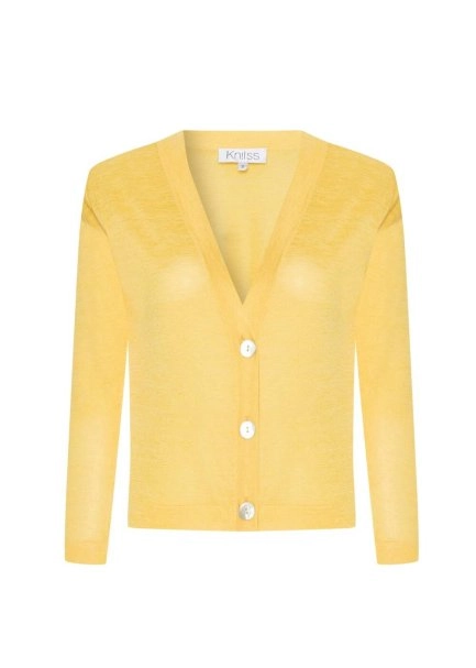 V NECK SUNFLOWER KNIT CARDIGAN - 6