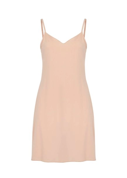 V Yaka Askılı Ten Rengi Kombinezon - 8