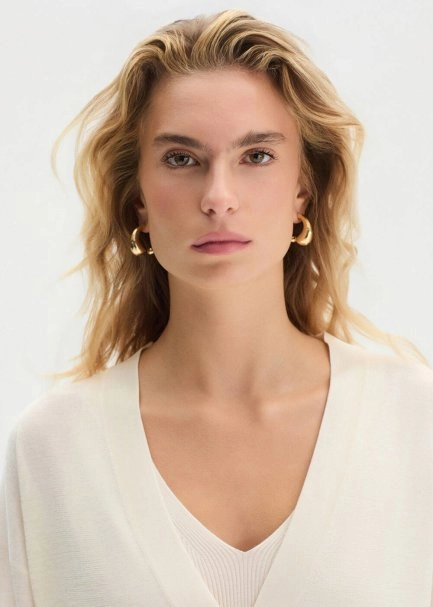 V Yaka Beyaz Triko Hırka - 2