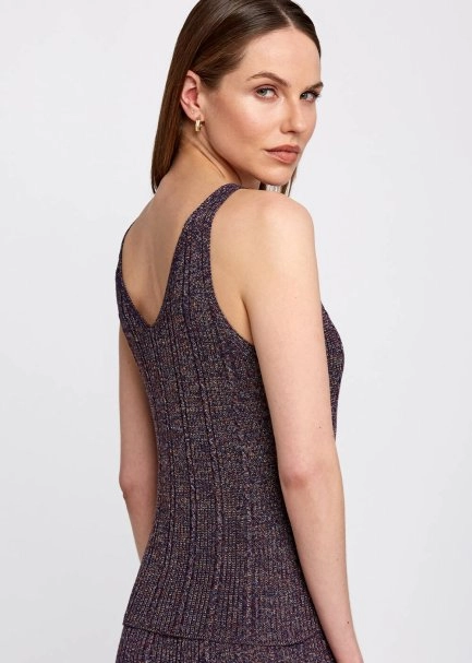 V Yaka Kolsuz Mor Triko Üst - 6