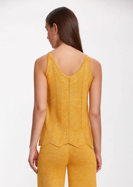 V Yaka Kolsuz Sarı Triko Üst - 5