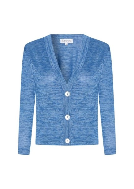 V Yaka Mavi Triko Hırka - 6