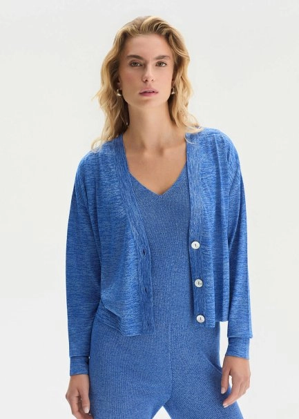 V Yaka Mavi Triko Hırka - 3