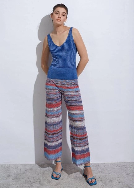 V Yaka Ribli Mavi Triko Üst - 5