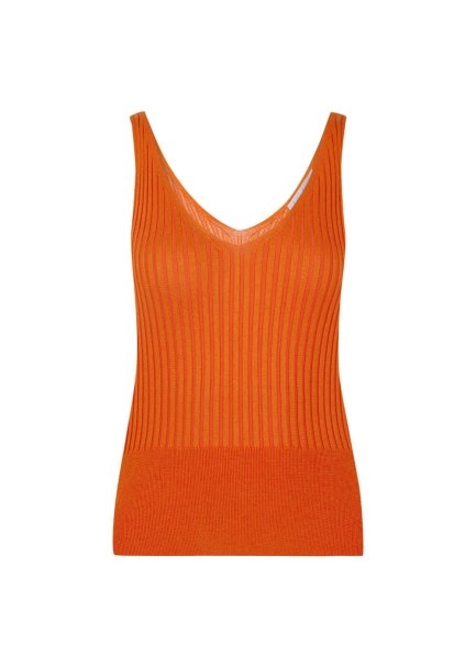 V Yaka Ribli Turuncu Triko Üst - 6