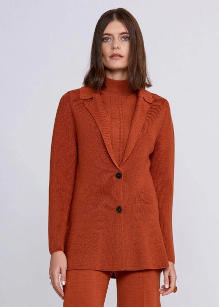 Virgin Wool Cooper Knit Jacket - 1