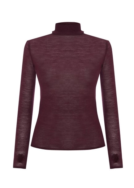 Vişne Ultrafıne Merino Yün Karışımlı Triko - 6