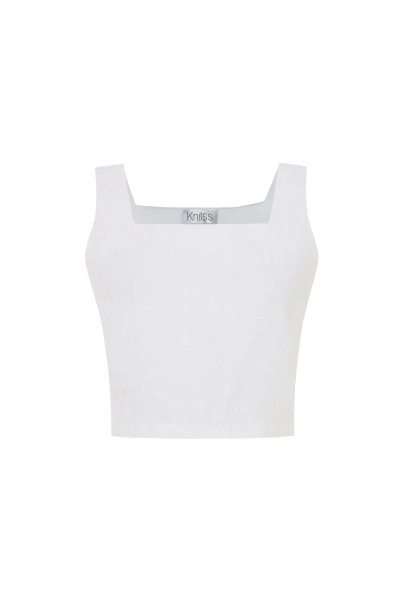 WHITE LINEN CROP TOP - 6