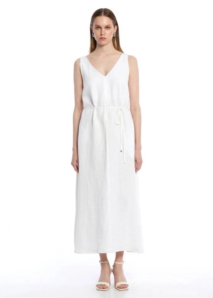 WHITE LINEN DRESS - 1