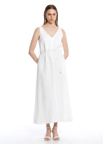 WHITE LINEN DRESS - 3
