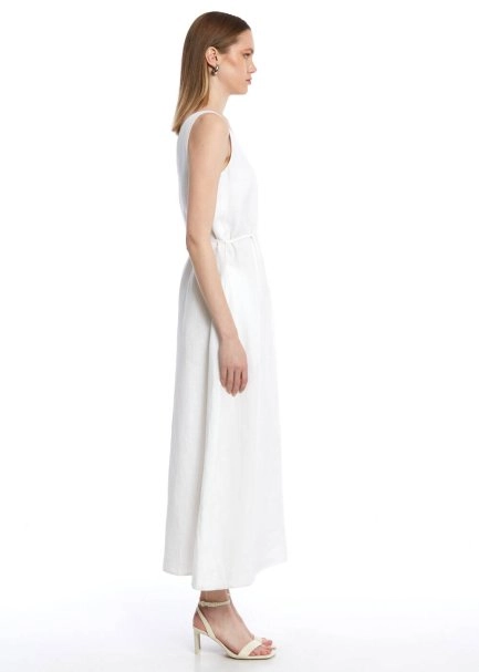 WHITE LINEN DRESS - 4