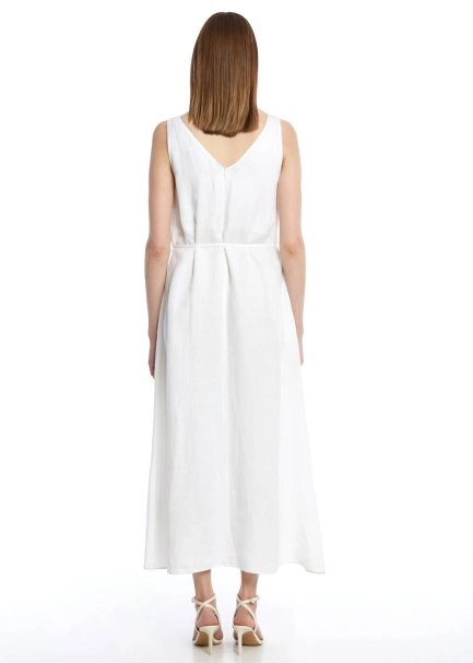 WHITE LINEN DRESS - 5