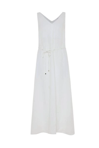 WHITE LINEN DRESS - 6