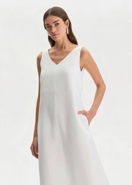 WHITE LINEN DRESS - 3