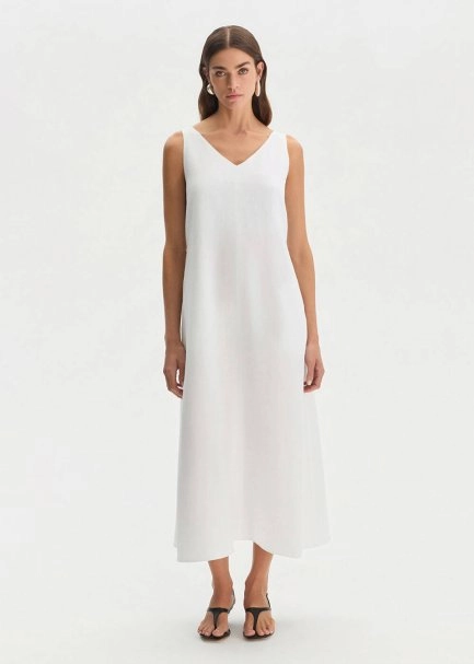WHITE LINEN DRESS - 4