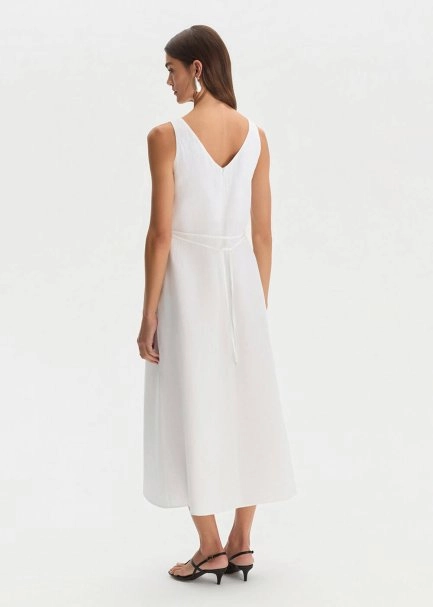 WHITE LINEN DRESS - 5
