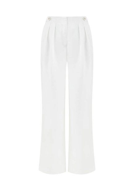 WHITE LINEN PANTS - 6