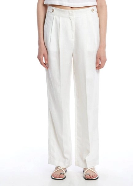 WHITE LINEN PANTS - 1